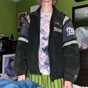 vintage leather NFL patriots jacket